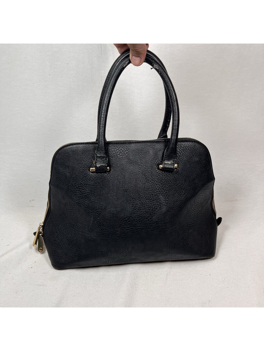 Charming Charlie Black And Gold Studded Faux Leather Handbag 14” X 10” - Picture 2 of 9